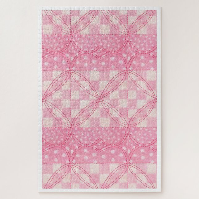 PINK HEART QUILT 20x30 Puzzle (Vertical)