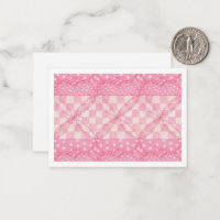 PINK HEART QUILT 3.5x2.5 Flat Card II