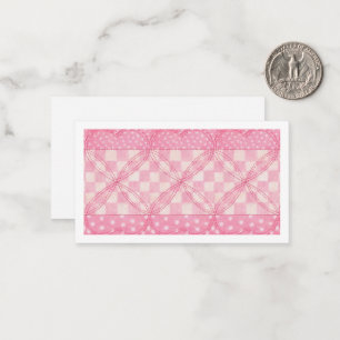 PINK HEART QUILT 3.5x2 Flat Card II