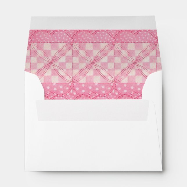PINK HEART QUILT A6 Envelope (4x6 Cards)  (Back (Bottom))