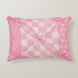 PINK HEART QUILT Accent Pillow
