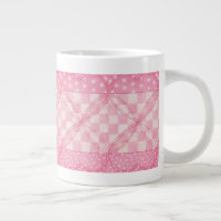 PINK HEART QUILT Big White Mug