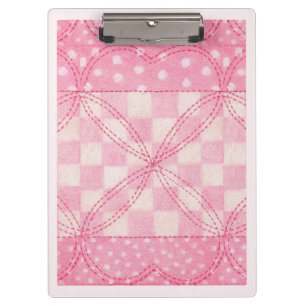PINK HEART QUILT Clipboard / Pink