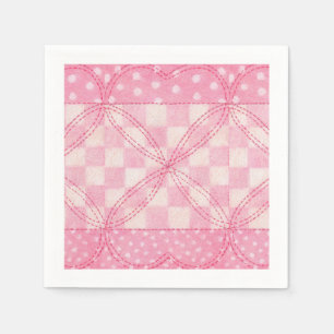 PINK HEART QUILT Standard Cocktail Paper Napkins