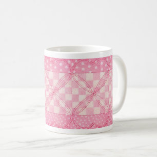 PINK HEART QUILT White Mug