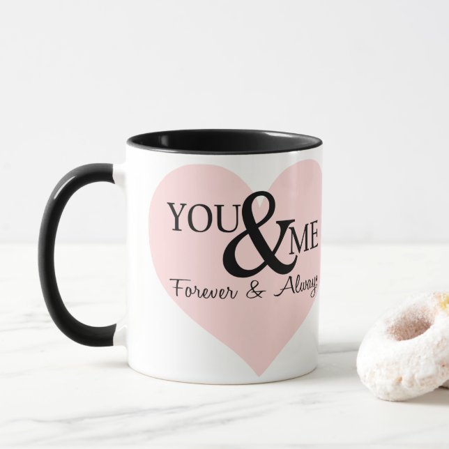 Pink Heart Quote Mug (With Donut)
