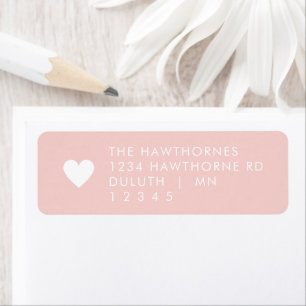 Pink Heart Return Address 