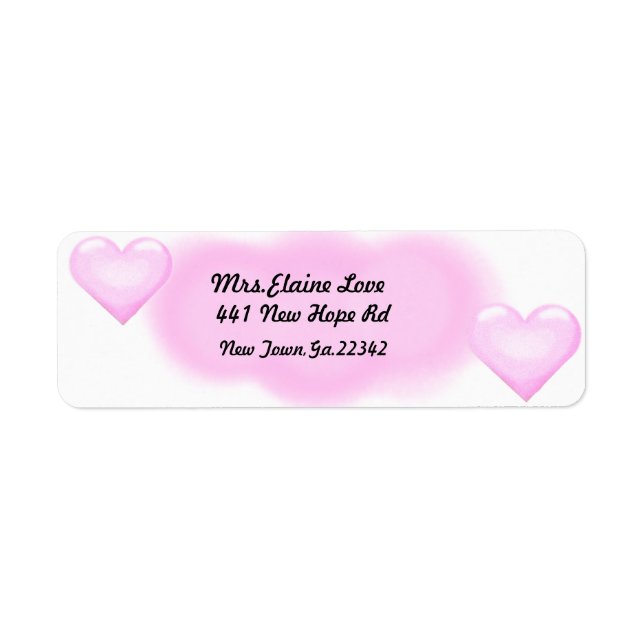 Pink Heart Return address Lables (Front)