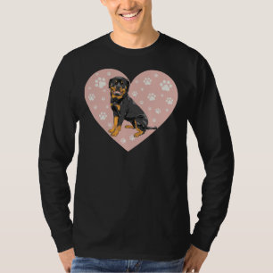 Pink Heart Rottweiler Sticker Premium Scoop T-Shirt
