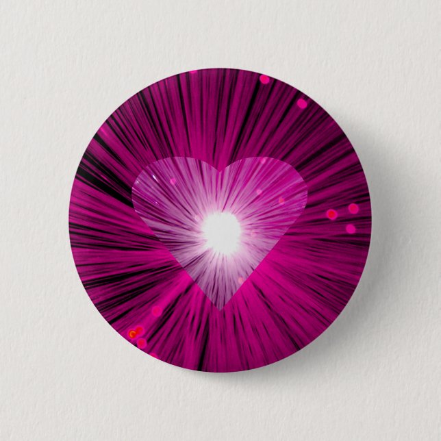 Pink Heart round button badge (Front)
