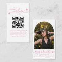 Pink Heart Script QR Code College Fund Arch Photo