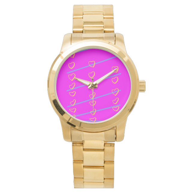 Pink Heart Scroll Watch (Front)