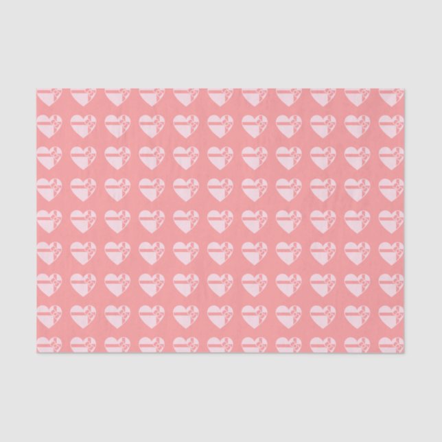 Pink Heart Shape Chocolate Box Pattern Tissue Paper (Front)