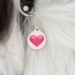 Pink Heart Shape On Light Pink With Pet's Info Pet Tag<br><div class="desc">Destei's pink heart shape illustration on a pink background colour. On the other side there are personalizable text areas for a name and for a phone number together with more pink hearts.</div>