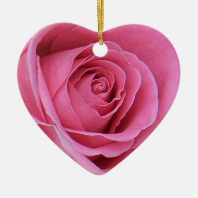 pink heart shaped christmas ornament (Front)