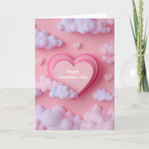 Pink Heart Shaped Design Valentine`s Day Card