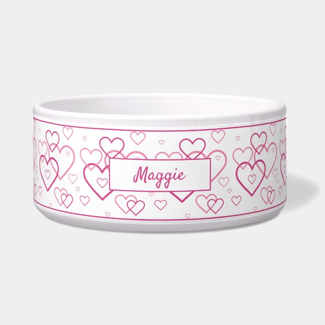 Pink Heart Shapes Pattern With Custom Name (Front)