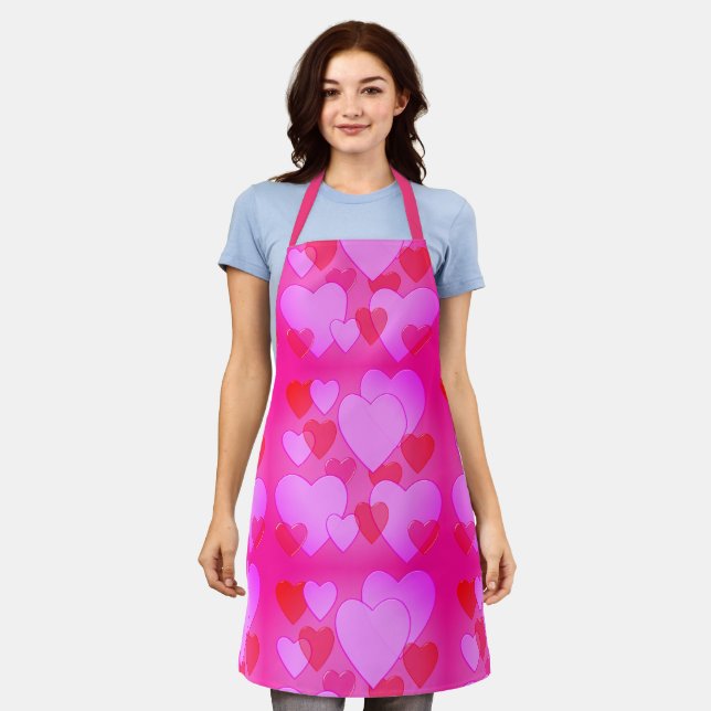 pink heart Shining heart background pink Apron (Worn)