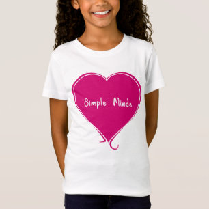 Pink Heart 'Simple Minds' Affection Design T-Shirt