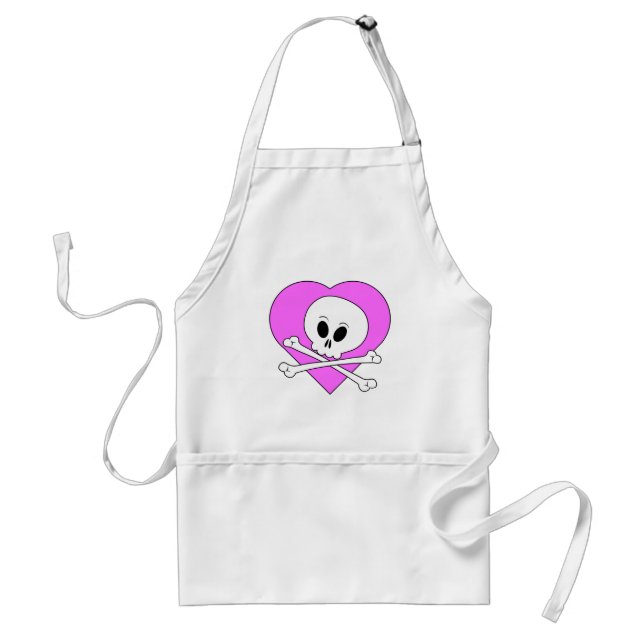 Pink Heart Skull Standard Apron (Front)