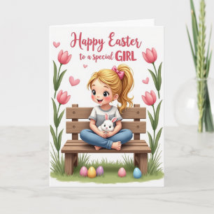 Pink Heart Springtime Scene Card