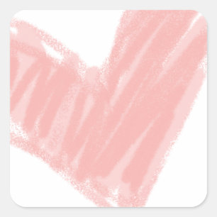 Pink Heart Square Sticker