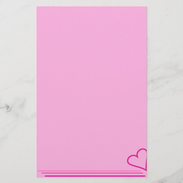 Pink Heart Stationery (Front)