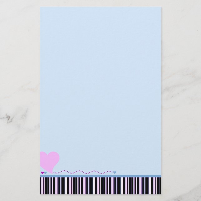Pink Heart Stationery (Front)