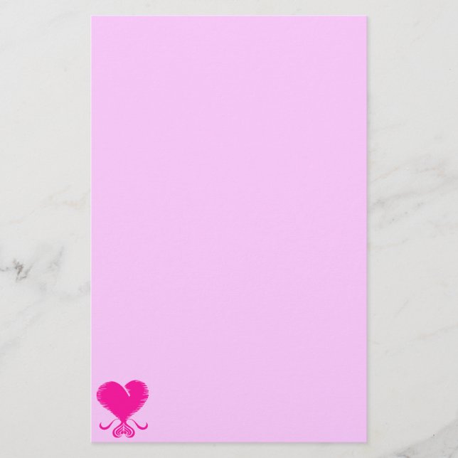 Pink Heart Stationery (Front)