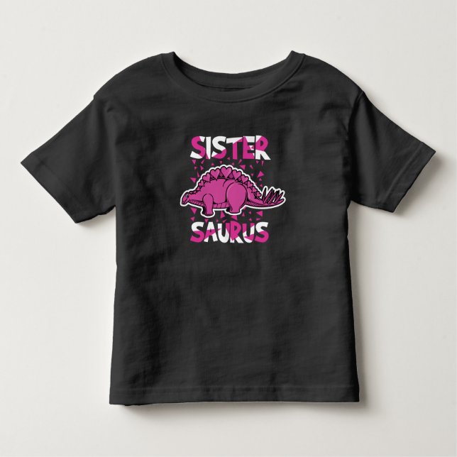 Pink Heart Stegosaurus Dinosaur Toddler T-Shirt (Front)