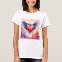 Pink Heart Sticker Design heart womens t-shirt|