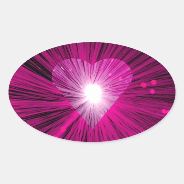 Pink Heart sticker oval (Front)