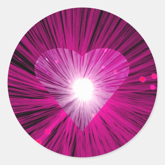 Pink Heart sticker round (Front)