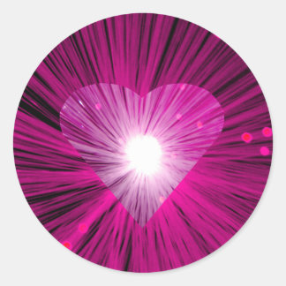 Pink Heart sticker round