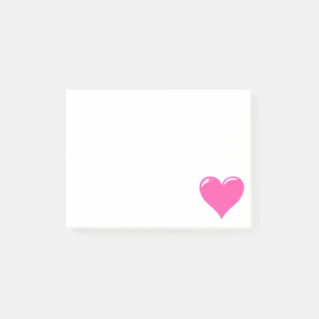 Pink Heart Sticky Notes (Front)