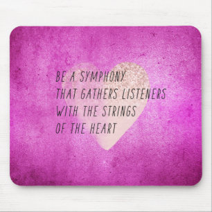 Pink Heart Strings Poem Mouse Pad
