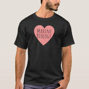 Pink Heart Study Of Oceans Scientists I Love Marin T-Shirt