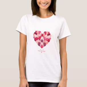 Pink Heart T-Shirt   Cute Love Graphic Tee   Valen