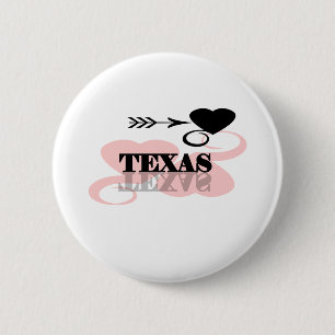 Pink Heart Texas 6 Cm Round Badge