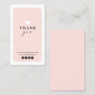 Pink Heart Thank You Card