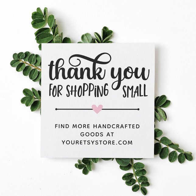 Pink Heart Thank You For Shopping Small Loyalty Ca (Creator Uploaded)