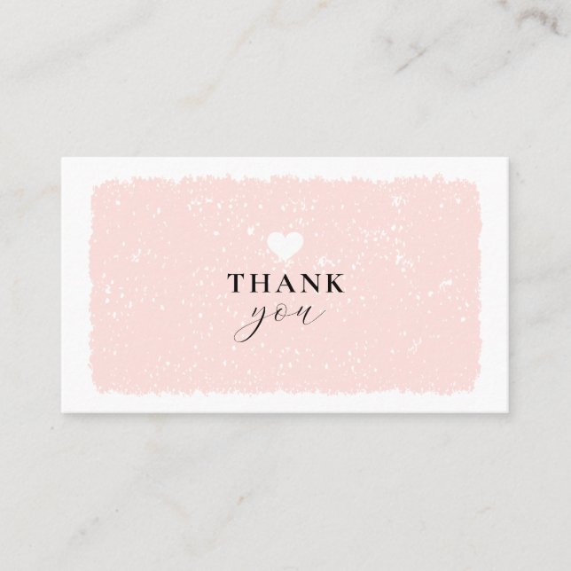 Pink Heart Thank You For Your Purchase Business Card (Front)