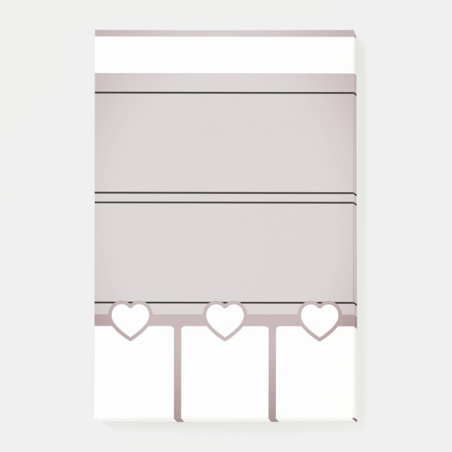 Pink Heart-Themed Daily Planner Post it note (Front)