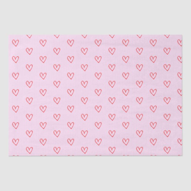 Pink Heart Tissue Paper (Front)