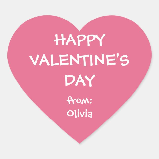 Pink heart valentine personalised gift tag (Front)
