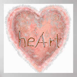 Pink Heart Valentine Poster