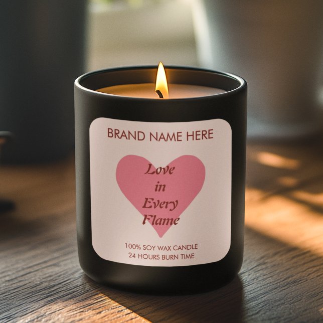 Pink Heart Valentine's Day Candle Labels  (Creator Uploaded)