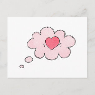 Pink heart. Valentines day. Love. Modern teens Holiday Postcard