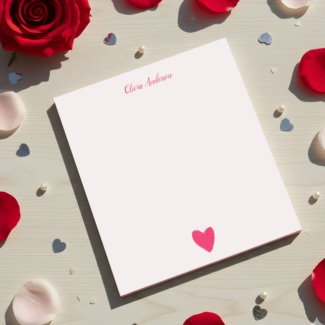  Pink Heart  Valentine's Day Personalised  Notepad (Creator Uploaded)