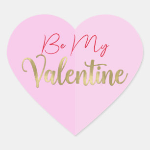 Pink Heart Valentine's Party Sticker
